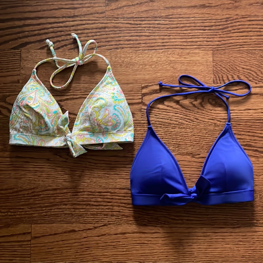 Two Victoria’s Secret Pink Triangle Bikini Tops